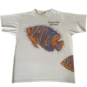 Vintage 1994 CYRK Inc. Princess Cays Bahamas Fish T-Shirt Size L